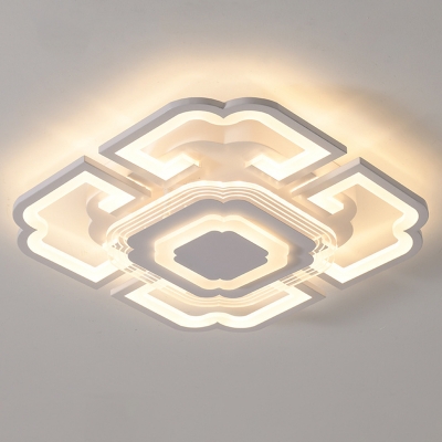 7 LED Light Geometric Modern Ceiling Light Acrylic Shade Flush Mount Ceiling Fixture for Bedroom