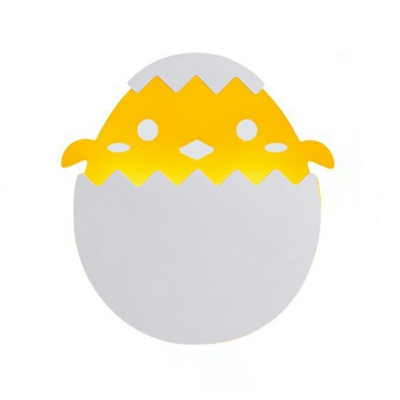 Acrylic Egg Sconce Cartoon LED Wall Mount Light Fixture in White for Children's Bedroom