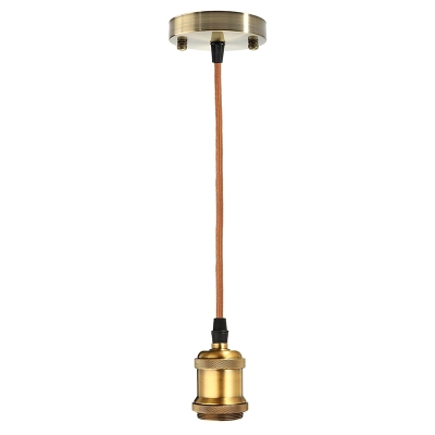 Bare Bulb Ceiling Pendant with 1 Light Circle Metal Ceiling Mount Single Pendant for Living Room