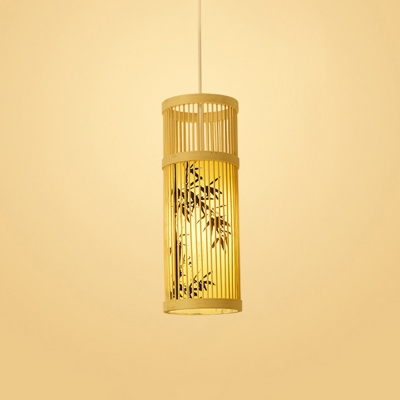 Basket Ceiling Lighting Modern Bamboo Single Tea Room Hanging Pendant Light
