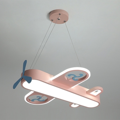 Creative Pendant with 1 LED Light Acrylic Airplane Shade Circle Metal Ceiling Mount Single Pendant for Children Bedroom