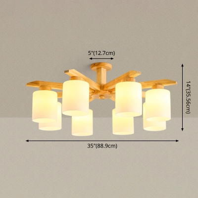 Cylindrical Shade Traditional Ceiling Light Metal Circle Ceiling Mount Semi Flush Light for Bedroom