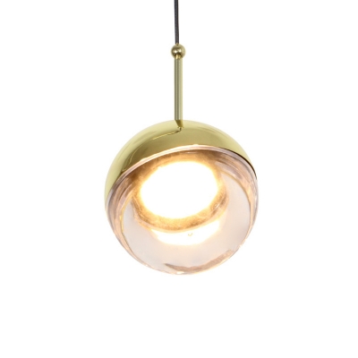 Globe Shaped Ceiling Hang Light Modern Clear Glass 4 Inchs Wide Dining Room Down Lighting Pendant