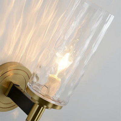 Indoor Decoration Golden Sconce Light Modern Style Wall Lamp in Water Glass Shade