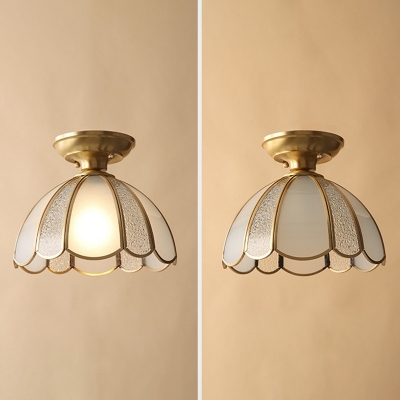 Kitchen Ceiling Lighting Antique Frosted Glass 1 Head Brass 10
