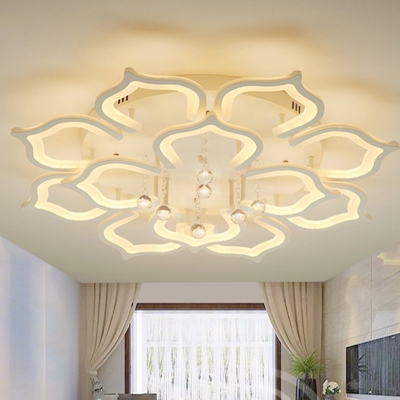 LED Light Simplicity Modern Ceiling Light Acrylic Geometric Shade Crystal Ceiling Light Fixture for Living Room
