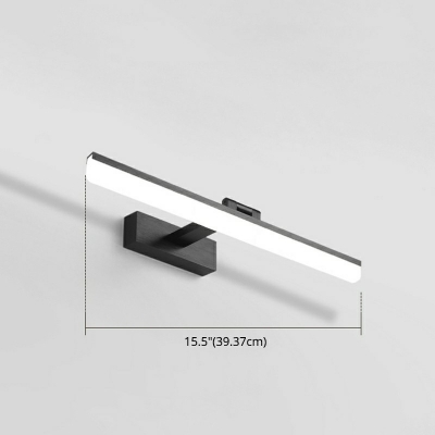 Minimalist LED Vanity Lighting Linear Metallic Wall Mount Light Fixture for Bathroom
