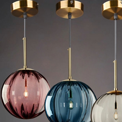 Multicolored Glass Shade Pendant Modern Living Room Bubble Design 1-Head Suspension Lighting