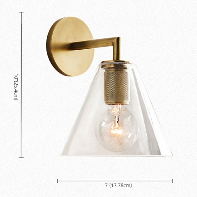 Clear Glass Wall Light Industrial Sconce Light 10 Inchs Height for Study Living Room