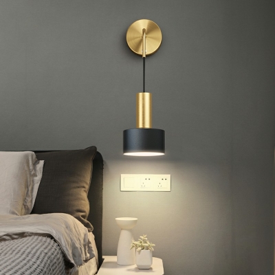 Cylindrical Wall Hanging Light Postmodern Single Light Wall Mounted Lamp for Bedroom