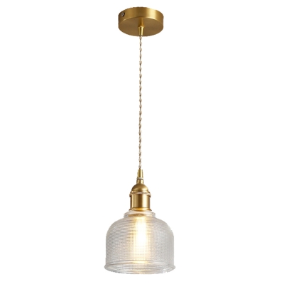 Modern Living Room Metal Chain Pendant  Dome Prismatic Shade 1-Bulb Hanging Lamp