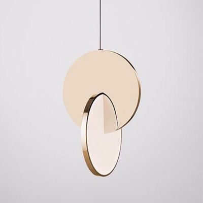 Postmodern Studio Round Shade Pendant Metal Crossed LED 1-Light Hanging Lamp
