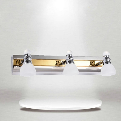 Contemporary Bathroom Vanity Lights Down Lighting Vanity Wall Light with Acrylic Shade in Stainless-Steel