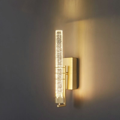Cylinder Wall Mount Light Fixture Simple Bubble Crystal Warm Light Living Room LED Wall Sconce Lighting