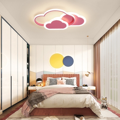 Geometric Ceiling Light with 3 LED Light Acrylic Shade Flushmount Light for Girls Bedroom