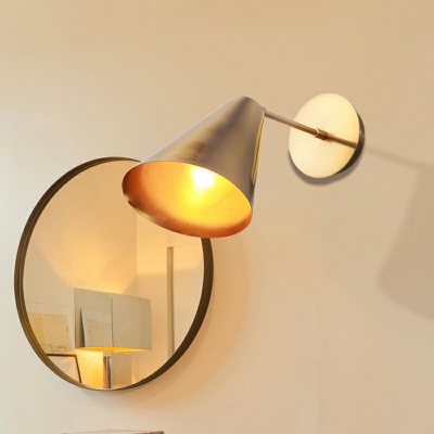 Iron Shade Wall Lamp Postmodern Gold 1-Head Wall Sconce