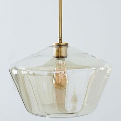 Minimalist Pendant Light 1 Head Glass Shade Dining Room Hanging Lamp