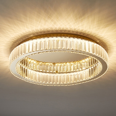 Modern Ceiling Light with 1 LED Light Circle Crystal Shade Flush Mount Ceiling Light for Living Room