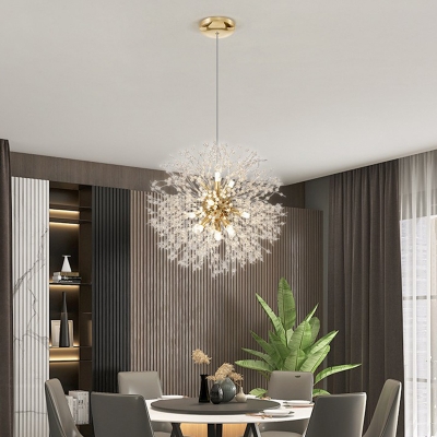 Modern Globe Pendant Light with 59 Inchs Height Adjustable Cord LED Firework Chandelier for Bar Cafe Stores