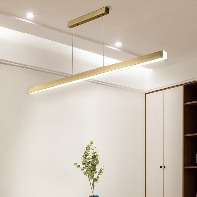 Modern Kitchen LED Island Light Rectangle Metal 1-Light Island Fixture