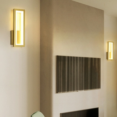Rectangle Single Light Wall Mounted Light Modern LED Metal Wall Lighting for Bedroom
