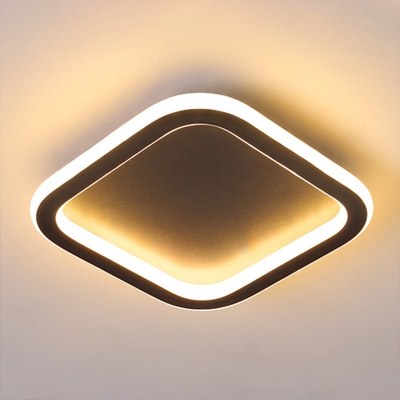 Simple Style LED Flush Mount Ceiling Lighting 8 Inchs Wide Fixture Metallic Flushmount Light for Bedroom