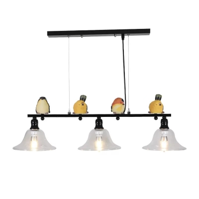 Contemporary Island Light with 3 Light Metal Ceiling Mount Island Fixture for Living Room