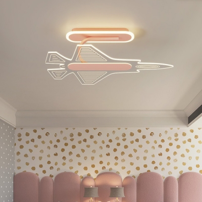 Creative Ceiling Light with 1 LED Light Airplane Acrylic Shade Metal Ceiling Mount Semi Flush for Children Room