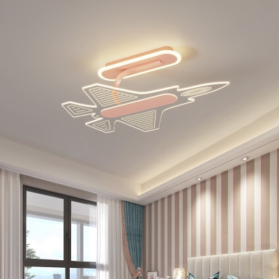 Creative Ceiling Light with 1 LED Light Airplane Acrylic Shade Metal Ceiling Mount Semi Flush for Children Room