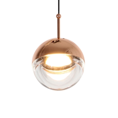 Globe Shaped Ceiling Hang Light Modern Clear Glass 4 Inchs Wide Dining Room Down Lighting Pendant