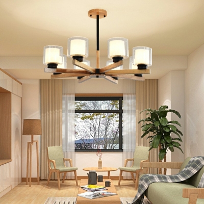 Modern Chandelier Light Fixture Living Room White Glass 18 Inchs Height Chandelier