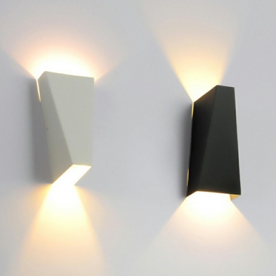 Modern Geometric Wall Light Fixture Aluminum Outdoor LED Wall Washer Sconce 8 Inchs Height
