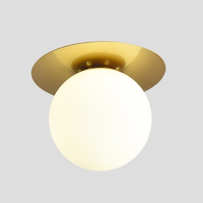 Modern Simplicity 1-Head Semi Flush Light Globe Glass Shade Ceiling Light
