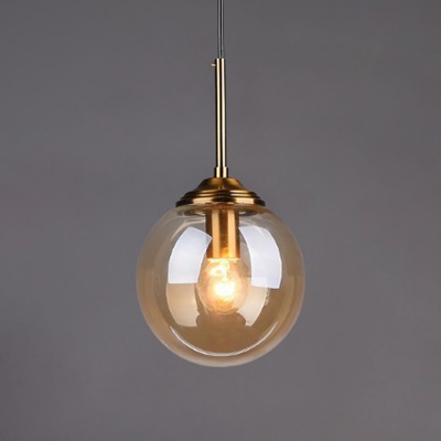 Modern Simplicity Ceiling Fixture Glass Shade Metal Ceiling Mount with 1 Light Single Pendant for Dinging Room