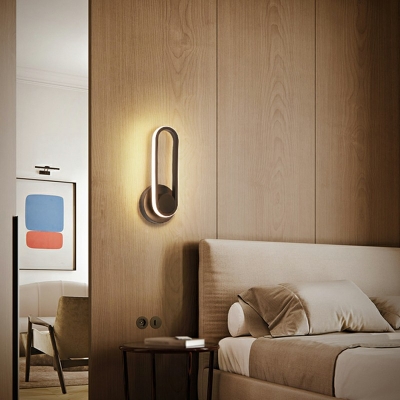 Oval Frame Wall Lighting 12.5 Inchs Length Modernism Arcylic LED Bedside Wall Mount Light Fixture