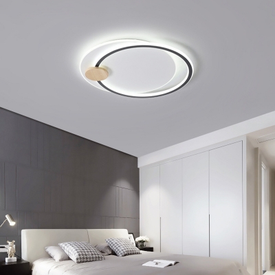 Ring Study Room Flush Mount Lighting 3 Inchs Height Acrylic Minimalist LED Flush Mount Fixture for Bedroom
