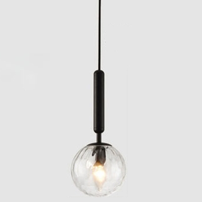 1 Head Globe Hanging Lamp Glass Shade Minimalist Pendant Light for Bedroom