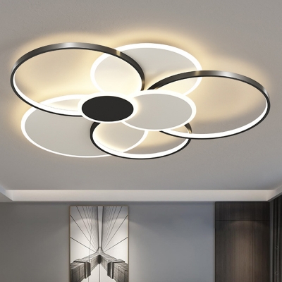 Geometric Round Acrylic Shade Modern Ceiling Light with 7 LED Light Ceiling Light Fixture for Living Room