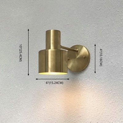 Gold Finish Mini Wall Sconce Round 1 Head 10 Inchs Wide Simple Wall Spotlight for Study Room