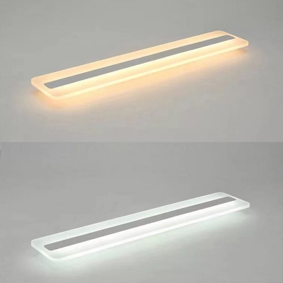 Linear Flushmount Lighting 39 Inchs Long Minimalism Acrylic Led Flush Ceiling Light in White