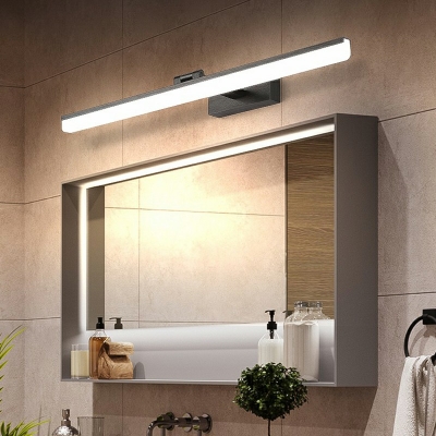 Minimalist LED Vanity Lighting Linear Metallic Wall Mount Light Fixture for Bathroom