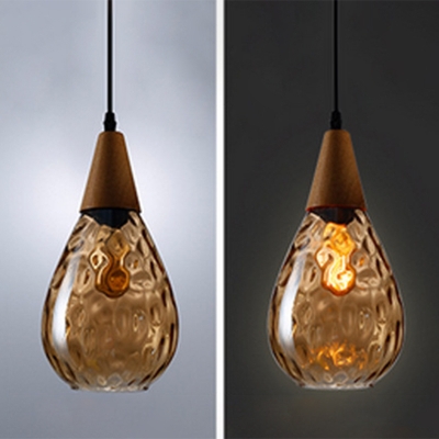 Mirror Glass Shade Teardrop Pendant Modern Restaurant 1-Head Hanging Lamp