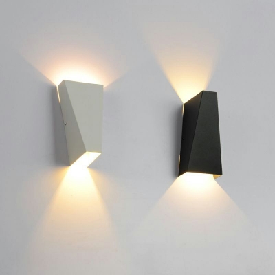 Modern Geometric Wall Light Fixture Aluminum Outdoor LED Wall Washer Sconce 8 Inchs Height