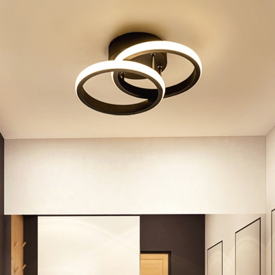 Simplicity Linear Design Semi-Flushmount Light Modern Metal LED Ceiling Light