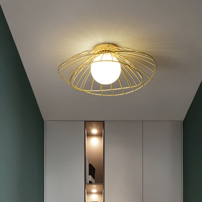 1 Bi-Bulb Light Contemporary Ceiling Fixture Globe Glass Shade Ceiling Light Fixture for Hallway