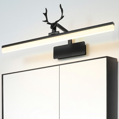 Acrylic Shade Modern LED Vanity Mirror Light Bathroom Rectangle Black Metal Vanity Sconce Lights
