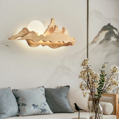 Carpenter Style Mountain Design Wall Lamp Acrylic Sun Shade LED 1-Licht Wall Sconce