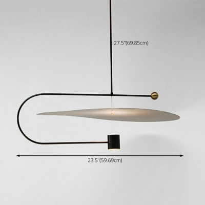 Creative Metal Hanging Lamp Post-modern Style with 27.5 Inchs Height Adjustable Cord Minimalism LED Pendant Light in Black