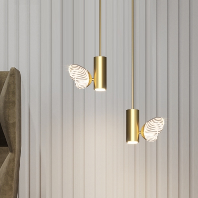 Geometric Pendant Light Kit Glass Hanging Lamp Kit in Brass for Bedroom Dining Room