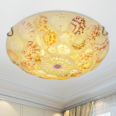 Glass Bowl Shade Tifanny Ceiling Light with 4 Light Flush Mount Ceiling Fixture for Restaurant